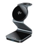 Dviced 3-in-1 Magnetic Qi2 wireless charger stand w cable, wall charger - Tarnish gray (DV230009)