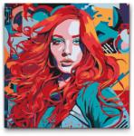  Festés számok szerint - Szenzuális vöröshajú Méret: 50x50cm, Keretezés: Keret nélkül (csak a vászon)