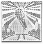  PontPöttyöző - Mikrofon Méret: 30x30cm, Keretezés: Műanyagtáblával, Szín: Fekete