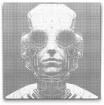  PontPöttyöző - Férfi a jövőből Méret: 50x50cm, Keretezés: Műanyagtáblával, Szín: Fekete