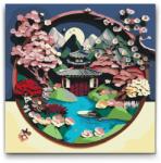  Festés számok szerint - Japán kert Méret: 50x50cm, Keretezés: Műanyagtáblával