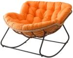 HA. RO Fotoliu-balansoar cu cadru negru si perna orange Lazy Bloom Haro (HCTSB0005) Balansoar