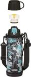 Thermos Active детски термос с 2 капачки в калъф, 1 л, черен (120080)