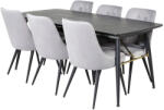  Étkezőgarnitúra Dallas 1453 (Világosszürke + Fekete)