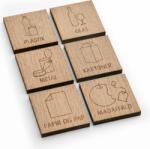 ReCollector Autocolante ReCollector Recycling, din lemn, 6 buc (100111) Cos de gunoi