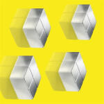 Sigel Extra erős kockamágnes, 4 db, SIGEL "SuperDym", ezüst