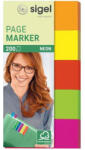 Sigel Jelölőcímke, papír, 5x40 lap, 20x50 mm, SIGEL "Neon", vegyes szín