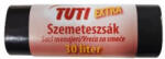 TUTI Szemeteszsák, extra erős, 30 l, 20 db, 50x60 cm, 15 , TUTI "Extra", fekete