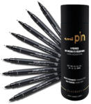 uni Rajzmarker készlet, UNI PIN "Tube", 9 különböző vonalvastagság, fekete