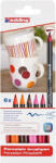 edding Ecsetirón készlet, porcelánra, EDDING "4200 Warm color", 6 különböző szín