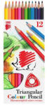 ICO Színes ceruza készlet, háromszögletű, ICO "Süni", 12 különböző szín