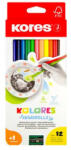 Kores Akvarell ceruza készlet, hegyezővel, ecsettel, KORES, 12 különböző szín