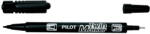 Pilot Alkoholos marker, 0, 8/2 mm, kétvégű, PILOT "Twin", fekete
