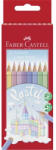 Faber-Castell Színes ceruza készlet, hatszögletű, FABER-CASTELL, 10 különböző pasztell szín