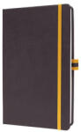 Sigel Jegyzetfüzet, exkluzív, A5, vonalas, 88 lap, keményfedeles, SIGEL "Linescape", fekete-sárga