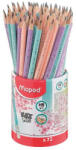 Maped Grafitceruza radírral, ceruzatartó, HB, háromszögletű, MAPED "Black'Peps Pastel", vegyes pasztell színek