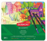 Derwent Színes ceruza készlet, fém doboz, DERWENT "Academy", 24 különböző szín