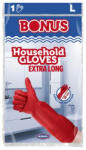 Bonus Gumikesztyű, háztartási, latex, extra hosszú, 38 cm, L méret, BONUS, piros