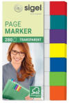 Sigel Jelölőcímke, műanyag, 7x40 lap, 12x50 mm, SIGEL "Clear Mini", vegyes szín