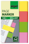 Sigel Jelölőcímke, papír, 4x40 lap, 20x50 mm, SIGEL "Brilliant", vegyes szín