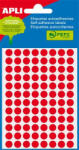 APLI Etikett, 8 mm kör, kézzel írható, színes, APLI, neon piros, 288 etikett/csomag - toptoner