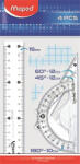 Maped Vonalzókészlet, kicsi, műanyag, 4 darabos, MAPED "Start