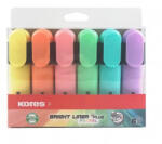 Kores Szövegkiemelő készlet, 0, 5-5 mm, KORES "Bright Liner Plus Pastel", 6 különböző szín