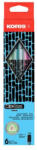 Kores Grafitceruza radírral, HB, háromszögletű, KORES "Style Cracked", vegyes metál színek