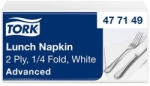 Tork Szalvéta, 1/4 hajtogatott, 2 rétegű, 33x33 cm, Advanced, TORK "Lunch", fehér