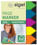 Sigel Jelölőcímke, műanyag, 5x40 lap, 12x45 mm, SIGEL "Nyilak", vegyes szín