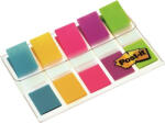 3M Jelölőcímke, műanyag, 5x20 lap, 12x43 mm, 3M POSTIT, vegyes