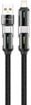 DeTech Кабел за данни DeTech DE-55UCI, 4в1 USB-Lightning/Type-C Type-C - Type-C Type-C - Lightning, 1.0m, Черен - 40536