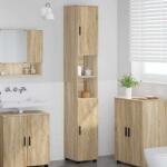 vidaXL Шкаф за баня със съхранение с врата Сонома дъб 30 x 35 x 192 см (883336)
