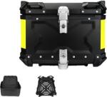  Motorkerékpár Top Box - 55L Fekete, CNC Alumínium