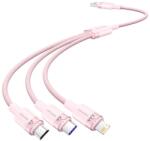 Vention USB 2.0 A la 3-in-1 6A cablu Vention CTRPG 1.5M (roz)