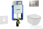 Geberit Kombifix falra szerelhető WC szett, Ideal Standard Tesi Wc soft close ülőkével, Sigma 30 matt/fényes króm nyomólappal 110302005NE7 (110302005NE7)