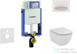 Geberit Kombifix falra szerelhető WC szett, Ideal Standard Tesi Wc ülőkével, Sigma 50 alpesi fehér/króm nyomólappal 110302005NF8 (110302005NF8)