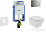 Geberit Kombifix falra szerelhető WC szett, Ideal Standard Tesi Wc soft close ülőkével, Sigma 01 fényes króm nyomólappal 110302005NE2 (110302005NE2)