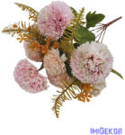  Krizantém 9 fejes selyemvirág csokor 40cm - Rózsaszín