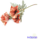  Mákvirág szálas hamvas levelű selyemvirág 55 cm - Antik Barack