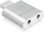 RaidSonic Adaptor audio USB ICY BOX cu ieșire pentru căști și intrare pentru microfon