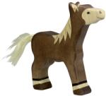 Holztiger Fa játék állatok - ló, csikó, sötétbarna, álló