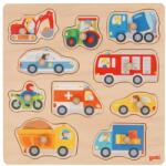 Goki Fogantyús fa kirakó háttérképpel, járművek