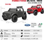 HECHT FORD F450 RED Akkumulátoros kisautó gyerekeknek, 12V, 14Ah, 3-8 éves korig, Max: 60kg , távírányítóval (FORDF450RED)