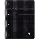 Clairefontaine Studium A4+ spirálfüzet, 80 lap, színes szegéllyel, 22, 5 x 29, 7 cm, Matematika, Fekete (8279C-02J)
