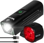 Vayox VA0046, VA0156 első és hátsó kerékpárlámpa készlet, alumínium, XLM2 15W és 17x SMD forrás, újratölthető akkumulátor 4500 mAh, akkumulátorjelző, 6 világítási mód, USB-C töltés, vízálló, 1300 lume (LAMP