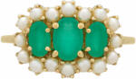  9K Arany Gyűrű Brazil Smaragddal és Édesvízi Gyöngyökkel - Elegáns Design