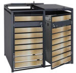 Wohnen Kerti kukatároló horganyzott acél szemeteskuka tároló 2 db tároló 117x132x80 cm antracit-arany