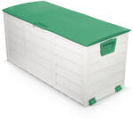 Land24 Gurulós kerti tároló láda műanyag 230 literes szürke - zöld