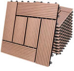 Debau 1 m2 WPC kazettás teraszburkolólap 11 darabos készlet 30x30 cm mozaik balkonburkolólap Terrakotta teraszburkolat